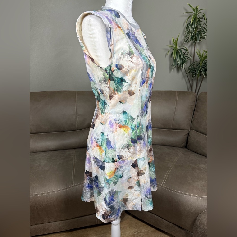 Rebecca Taylor Enchanted Garden Floral Watercolor Mini Dress 6 Summer Easter - Picture 10 of 16
